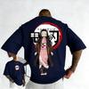 Plus Size Demon Slayer Anime Printed Men and Women Tshirt Casual Parent Child Top Fashion Cotton Summer Street Y2K Harajuku