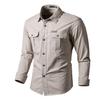 Men's Tooling Long Sleeve Shirt Classic Loose 100% Cotton Cargo Jacket Autumn Brand Male Business Casual Shirts