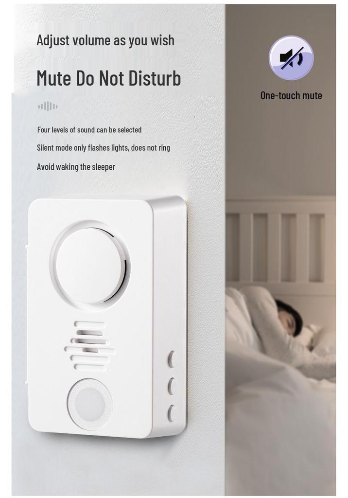Elderly Wireless Doorbell with Long-Range, Loud Volume, One-Button Call