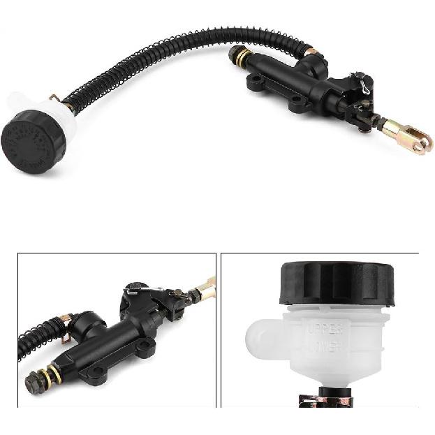 Keenso Rear Brake Master Cylinder, Motorcycle Rear Brake Hydraulic Master Cylinder with Reservoir