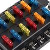 12‑Way Fuse Box Kit Blade Fuse Block Holder with LED Indicator for Car Truck Bus Marine Boat Yacht