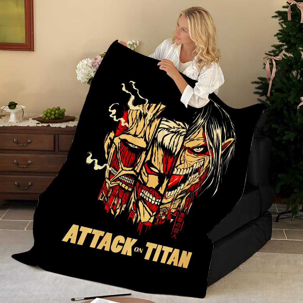 Anime A-Attack o-on T-Titan Throw Flannel Blanket, Soft Warm, Durable & Washable cute Cool