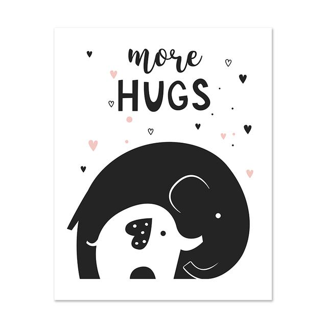 Elephant Lion Lamb Alphabet Nursery Wall Art Canvas Painting Poster Print Cartoon Decoration Picture Nordic Kids Baby Room Decor