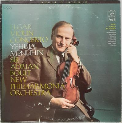 LP Record ELGAR YEHUDI MENUHIN SIR ADRIAN B  Violin Concerto 36330 ANGEL US Classical Used