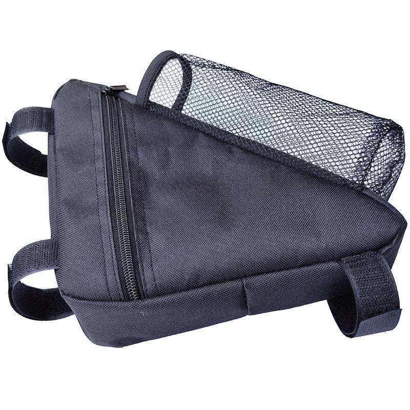 Hike Camping Outdoor Cycling Mountain Bike Crossbeam Triangle Bag Strap with Water Cups Zipper Accessories