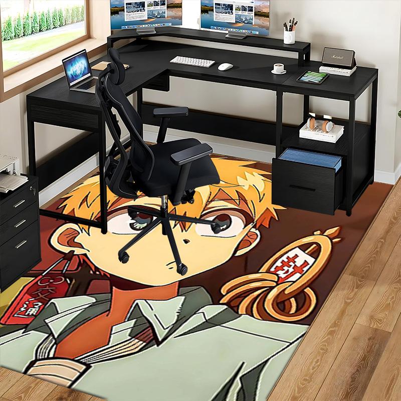 1pc Anime Character Design Chair Mat, Tanjiro Kamado Inspired Office Rug, Non Slip Carpet for Home and Office Decor, Suitable for A