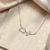 Elegant Vintage Rose Tulip Crystal Choker Necklace for Women Wedding Jewelry Cute Pendant Chain Lady Party Neck Accessories Gift