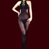 Fashion Women Backless Open Crotch Bodysuit Hollow Out Jumpsuit Oil Shiny Glossy Elastic Tight 5D 912 Pin Bandage Maid Leotard