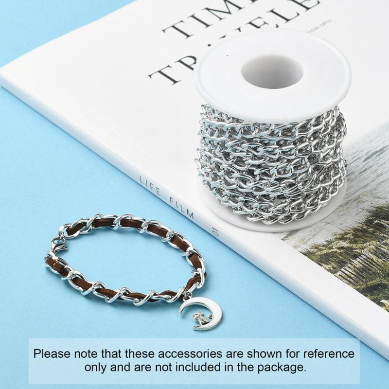 1 Rolle 5m Aluminium Verdrehte Curb-Ketten Silber Goldene Ketten Verdrehtes Kabel Kruzifix Halskette Findeketten für DIY Basteln