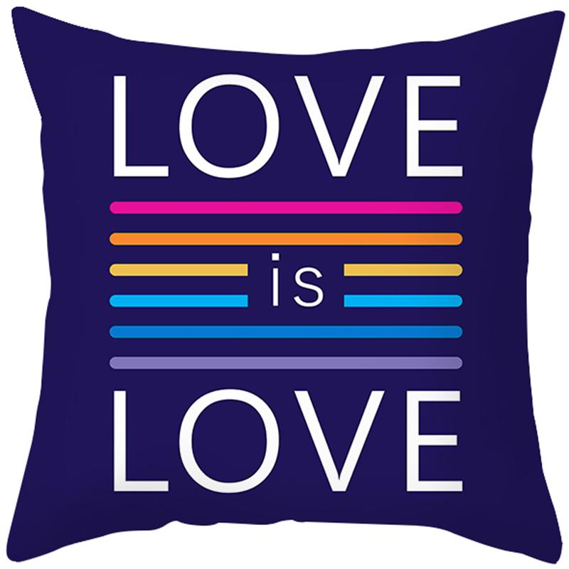Rainbow Heart Pattern Nordic Sofa Cushion Cover Peach Skin Pillowcase Home Decor Pillowcase