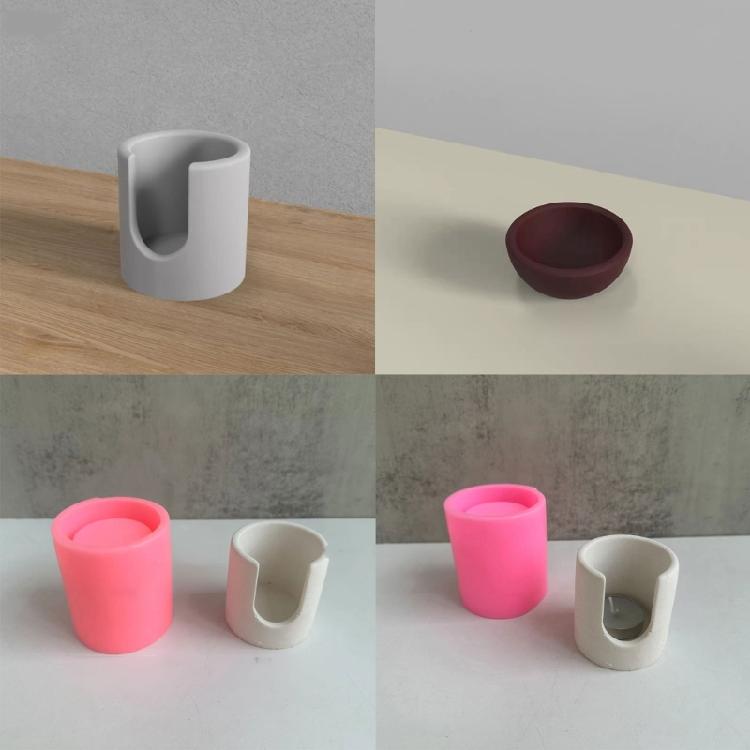 Aromatherapy Candle Heating Bracket Concrete Molds Candle Holder Silicone Molds