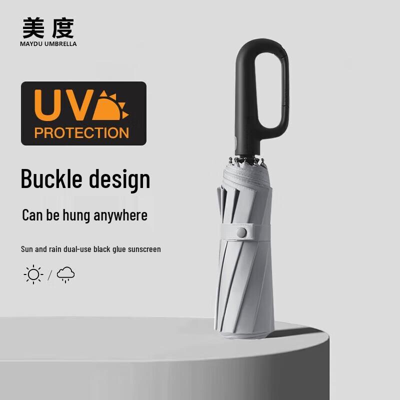 MAYDU Automatic Triple-Fold UV Sun & Rain Umbrella