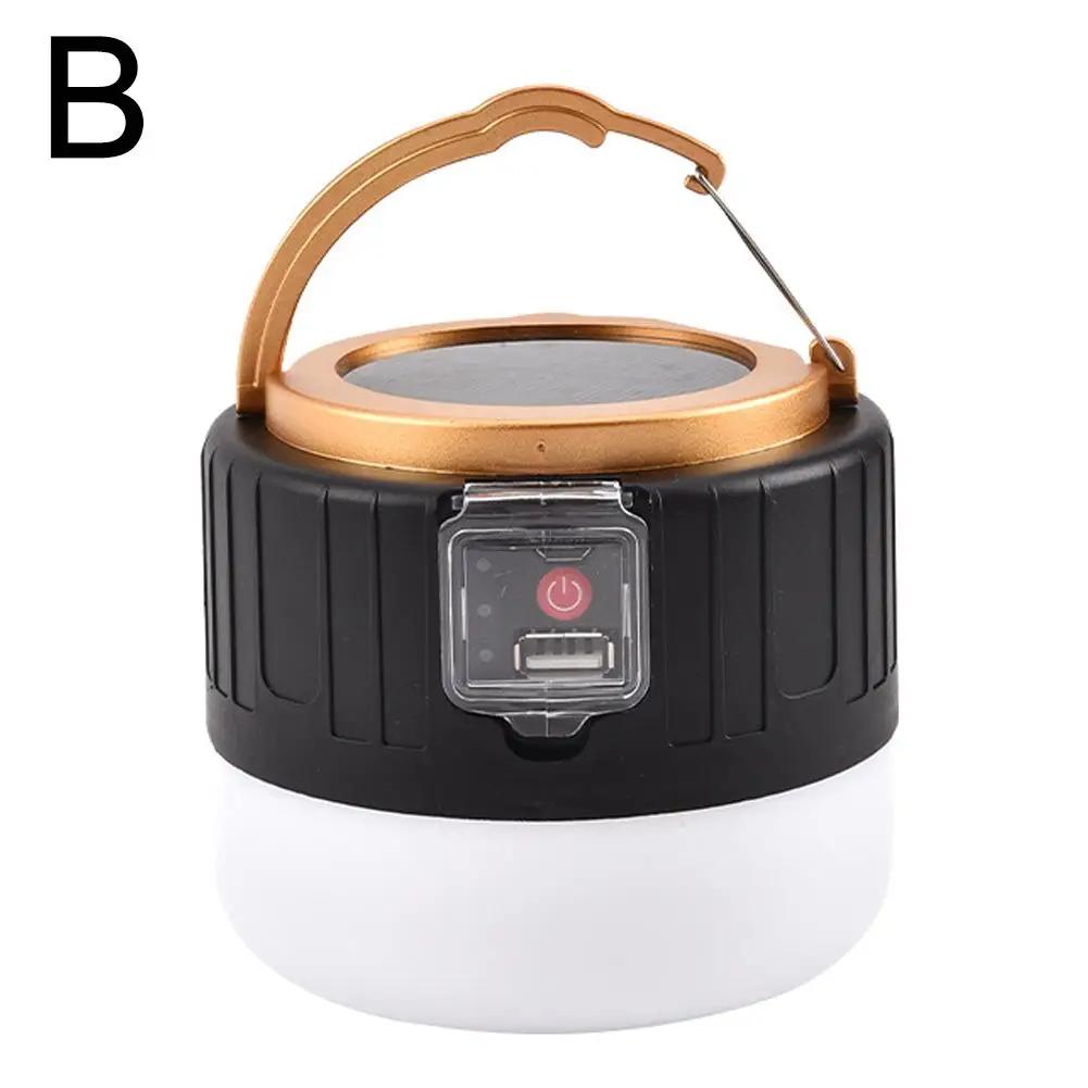 Solar LED Camping Light Double Battery Portable Emergency Light Market Lamp Camping High BBQ Power Night Outdoor Bulb Lante Z4G5