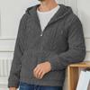 Mens Elegant Leisure Casual Plush Hooded Jacket European Style 2025 Winter Classic Basic Tops Outerwear Men Slim Comfy Jackets