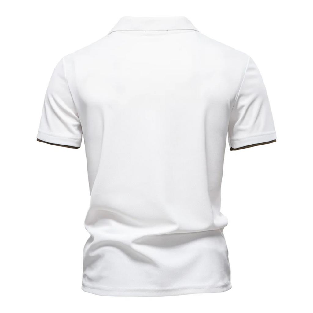TrendHub Herren V-Ausschnitt Gestreiftes Poloshirt Atmungsaktives Slim Fit Poloshirts für Herren Leichtes Lässiges Sportliches Polo
