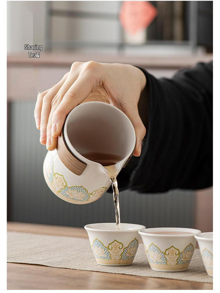 Portable Travel Kung Fu Tea Set: Outdoor Camping Quick Cup & Teapot for Business Gift