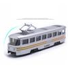 1/90 City Bus Train Tram Diecast Pull Back Model W/LED Music Developmental Car Toy