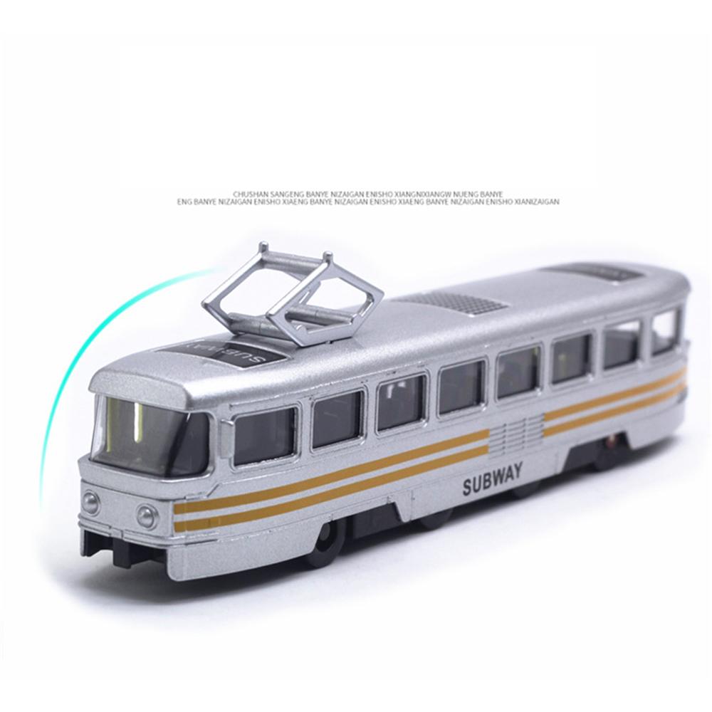 1/90 City Bus Train Tram Diecast Pull Back Model W/LED Music Developmental Car Toy