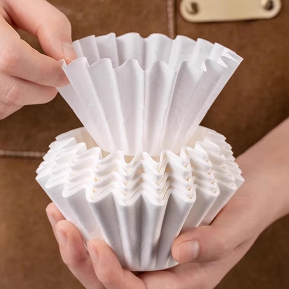 100-Pack Wave Drip Filters, 155 Coffee Filters (Serves 1-2 People), Paper, Portable for Travel, Office Use, and Homemade Coffee Brewing (White)
