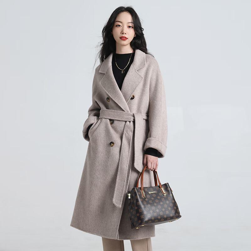 Yiliteng Women's Double-faced Pure Wool Lapel Coat