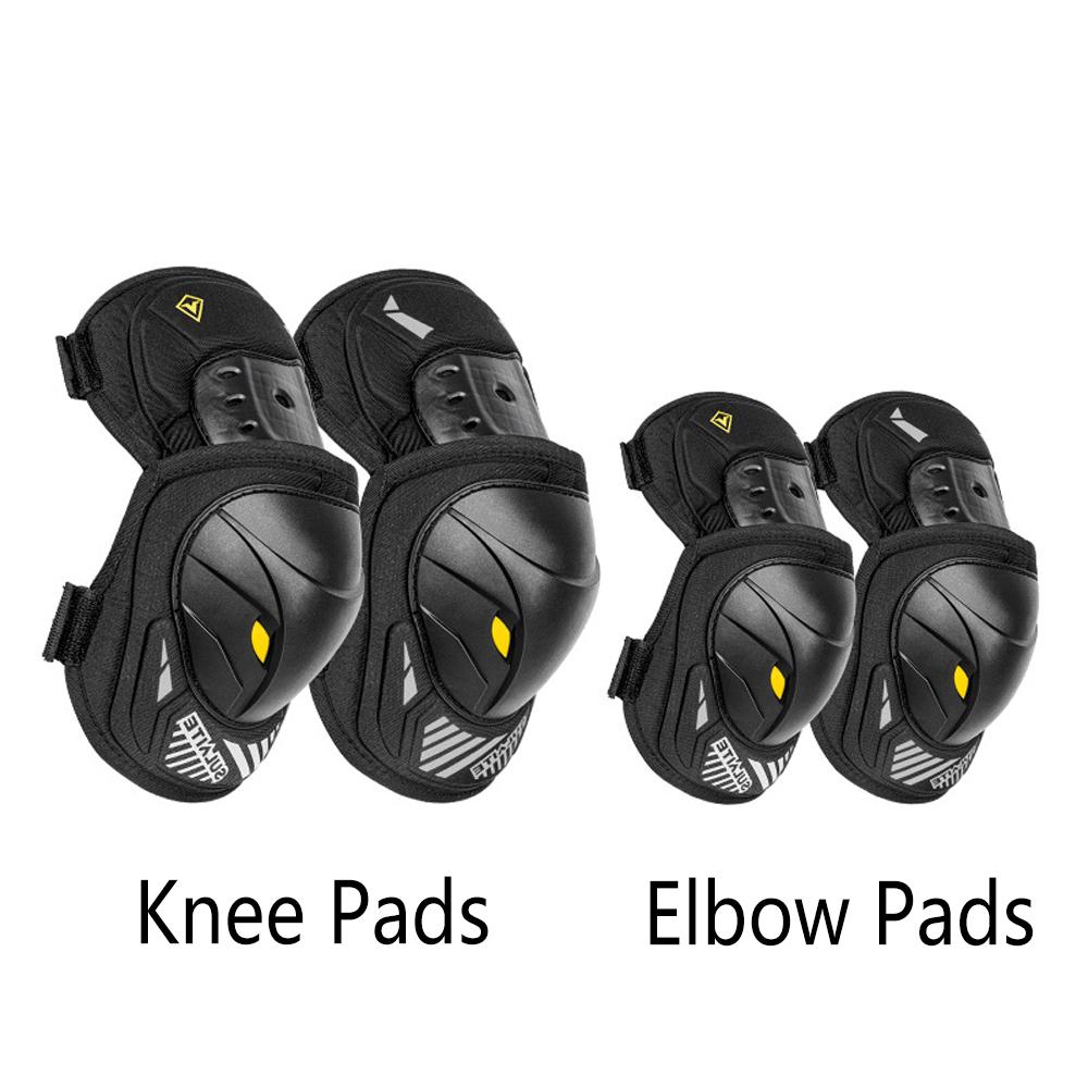 1Pair Motorcycle Knee & Elbow Guards – Adjustable Motocross Armor with PP Shell & EVA Padding – Dirt Bike,E-Bike Protective Gear