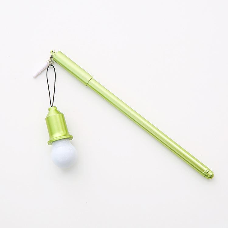 2pcs Creative Glowing Light Bulb Gel Pen Imitation Metallic Kawaii Pens Black Ink Gel Pen 0.38mm Writing Office School Supplies