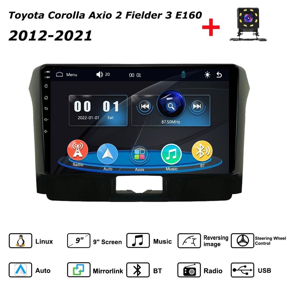 

Автомагнитола Мультимедиа MP5 Плеер Головное Устройство Стерео BT Для Toyota Corolla Axio 2 Fielder 3 E160 2012-2021 чёрный