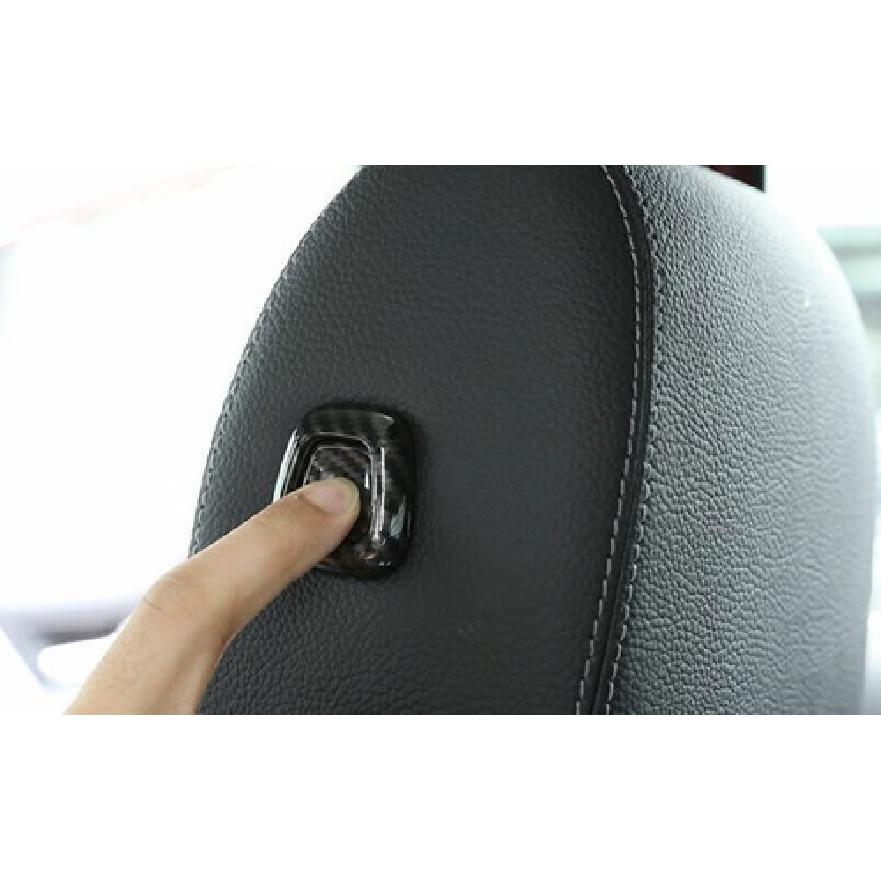 For Benz GLE GLS 2020-2022 Carbon Fiber Seat Headrest Button Frame Cover Trim 4*