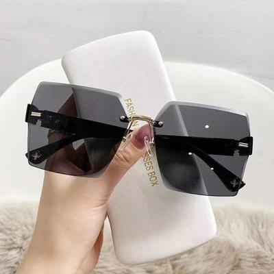 Vintage Rimless Sunglasses New Women Gradient Sunglasses Summer Shades Fashion Uv400 Frameless Sun Glasses Ladies Eyeglasses