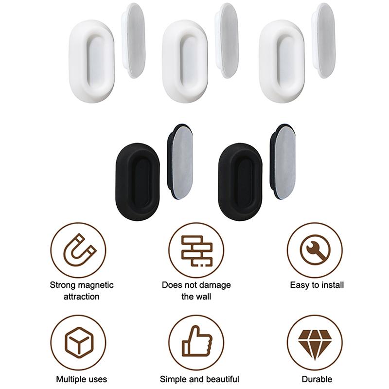 5Pcs Magnetic Remote Control Bracket, Self-Adhesive Wall Mounted Storage Bracket For Remote Controls, Household Goods Storage