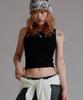 LIKE THE MOST Basic Embroidered Ribbed Sleeveless_Black