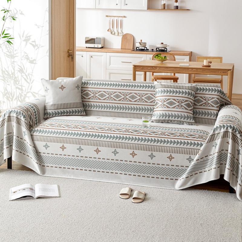 Summer Cool Ice Silk Sofa Towel Light Luxury High-Grade Sofa Cover Towel Non-Slip All-Inclusive Sofa Cover