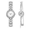 2Pes Set Trendy Fashionable Versatile Bracelet Watch Two-Piece Set Women'S Watch With Diamond Steel Belt Women'S Waterproof Watch