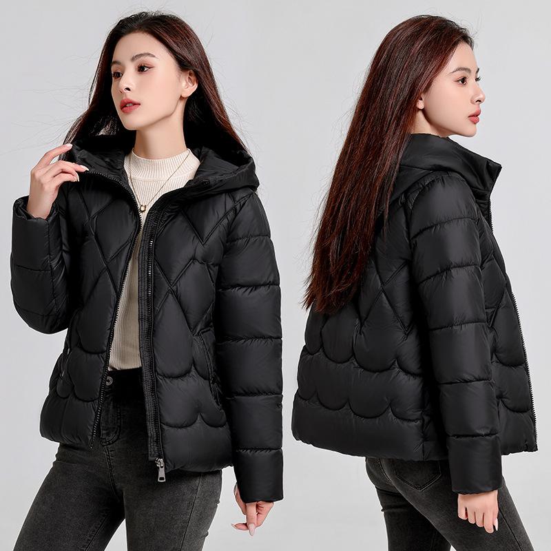 Down cotton jacket women's loose plus size cotton jacket 2025 winter padded jacket short coat