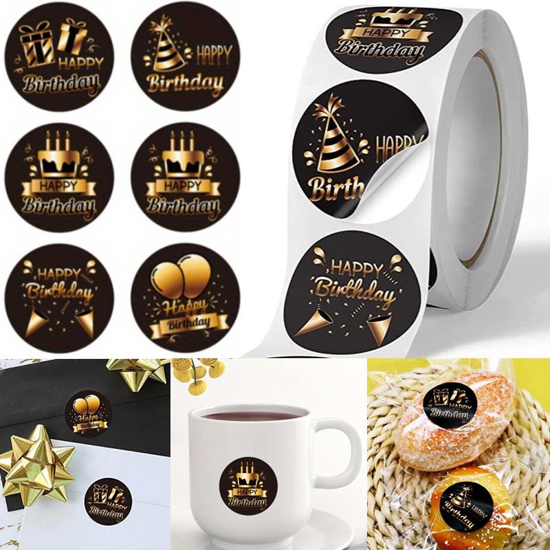 

500 наклеек/рулон наклеек с днем ​​рождения, конверт с самоклеющейся наклейкой 500 sheets/roll