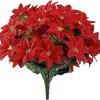 Artificial Poinsettia Flowers for Indoor/Outdoor Christmas Decoration - Perfect for Porch, Home, and Garden