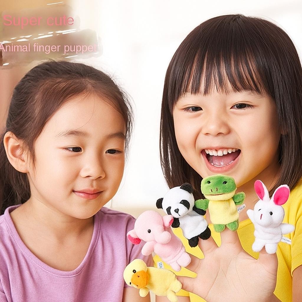 10pcs Finger Puppet Stuffed Toys Interactive Parent-Child Children's Hand Puppet Plush Rat Animal Puppet Rabbit Chick Educational Toy