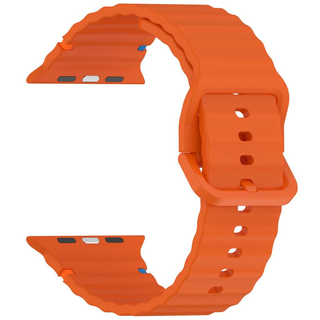 Wave Pattern Silicone Strap: Compatible with Apple Watch Series 7/8/9/10, Colorful Buckle, Ultra Replacement Wristband