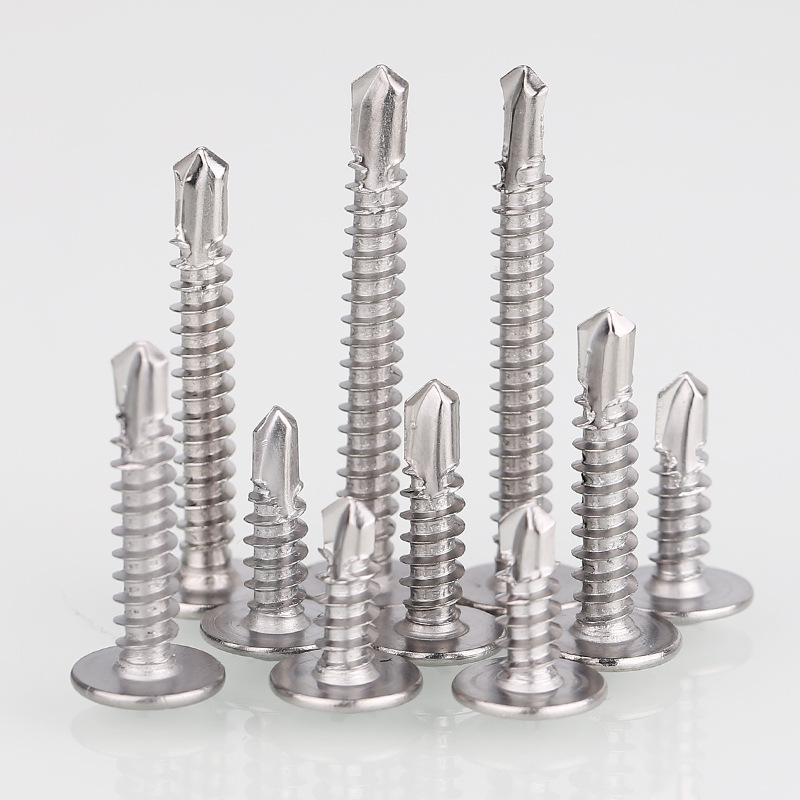 410 Stainless Steel Round Head Self-Drilling Screws with Washer - Swallow Tail Pan Head
