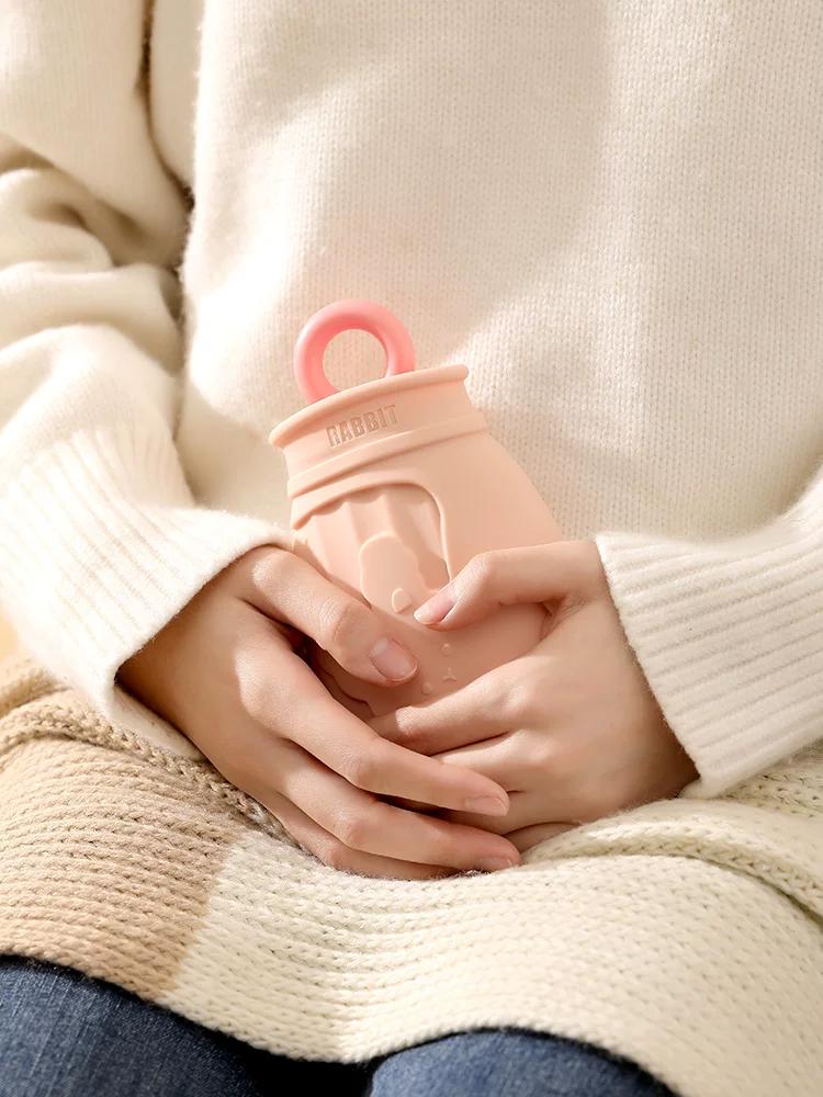 Silicon Hot-Water Bag Water Injection Hot Water Bottle Female Hot Compress Cute Portable Explosion-Proof Hand Warmer Dysmenorrhea Warm Belly Heating