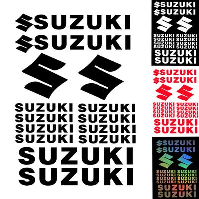 Motorcycle Decorative Sticker for Suzuki English Letter Logo Waterproof Reflective Decal Tank Logo Set Helmet Emblem Vinyl Kit