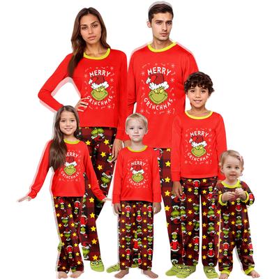 Parent-child Christmas Print Home Suit Long-sleeved Top And Pants