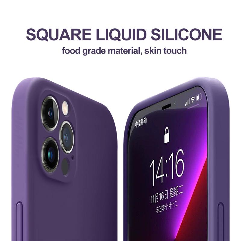 Luxury Liquid Silicone Solid Color Phone Case For iPhone 14 Pro Max 13 12 11 XS XR X Mini 7 8 Plus SE 6S Shockproof Soft Cover