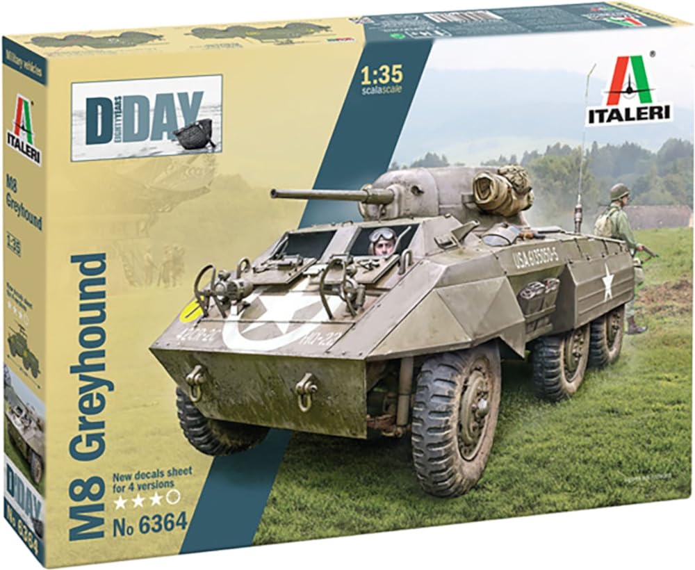 

Platz Italeri 1/35 WWII American M8 Greyhound Light Armored Car Plastic Model IT6364 (Combat Vehicle)