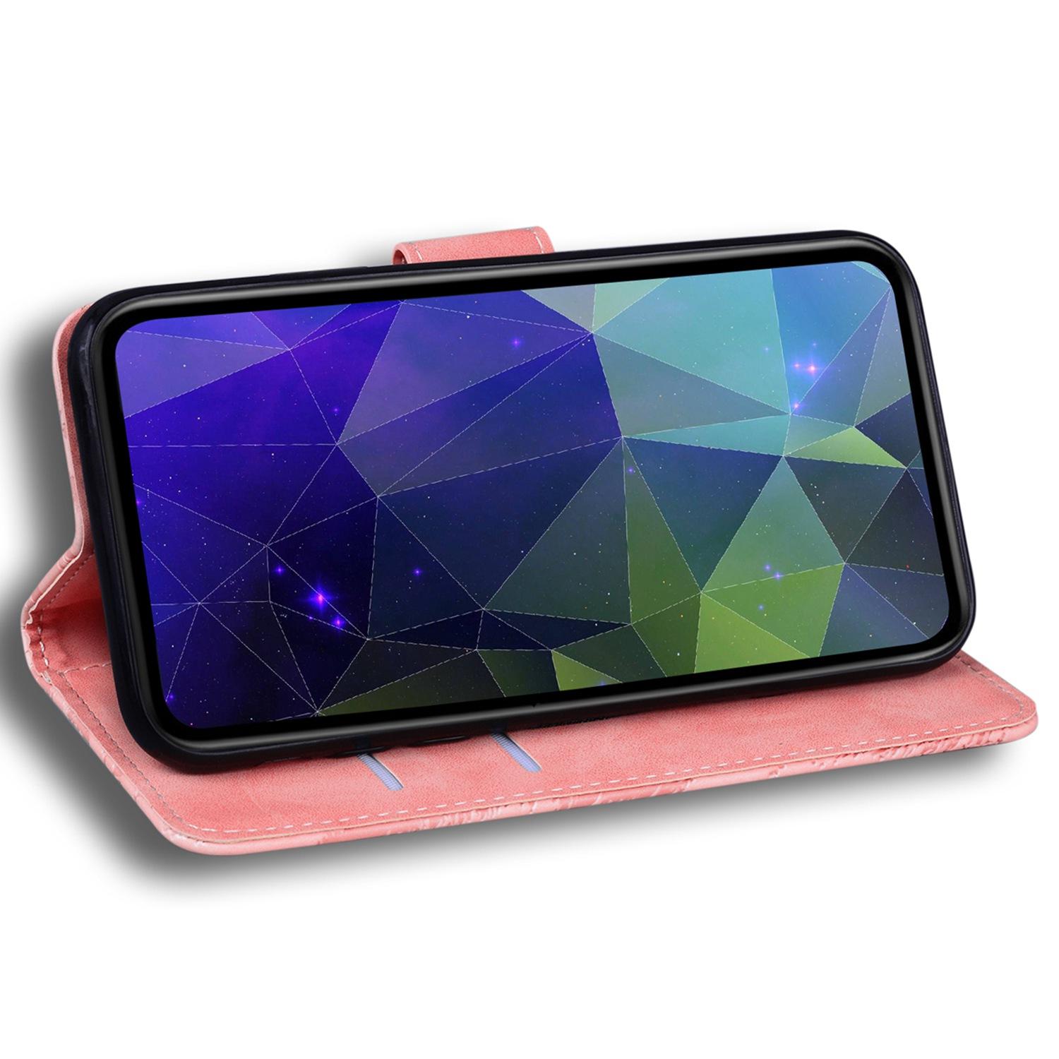

Solid Color Phone Case for OnePlus Nord 2T 5G,PU Leather Anti-scratch Protective Cover with Wallet Stand Pink