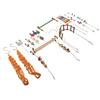 12pcs Chicken Coop Toys Colourful Lyre Swing Suspension Bridge Ladder Fruit Forks Mirror Rattan