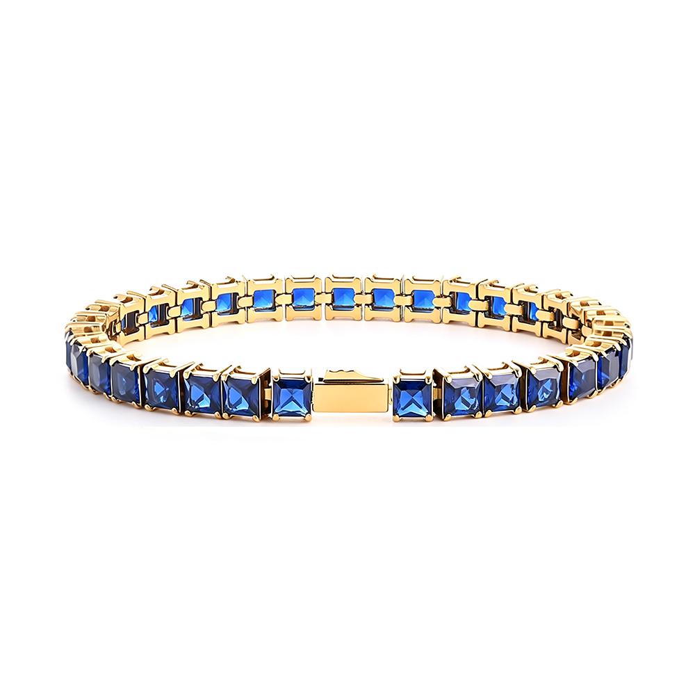 Multi-colored fashionable 4mm wide tennis chain, zircon sparkling hip-hop style exquisite jewelry bracelet for men and women