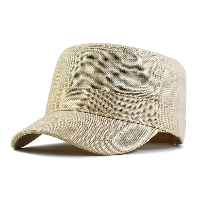 

[Lovechic] hemp work cap men s large size hat Plain color Deeper extra large spring summer autumn Two sizes (beige)