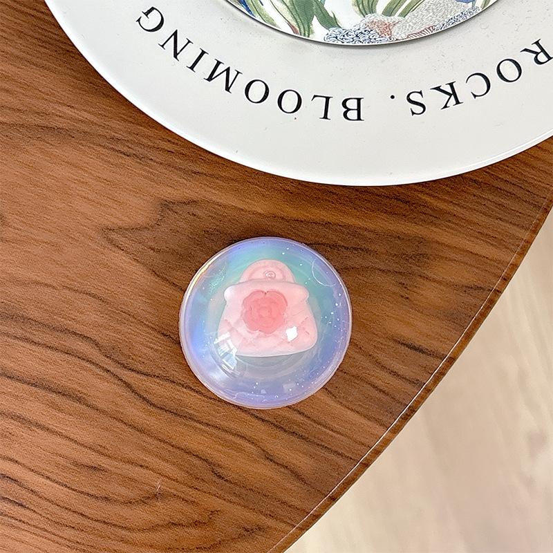 Small Fresh Laser Crystal Ball Flower Sequin Mobile Phone Airbag Bracket Paste Dream Girl Heart Ring