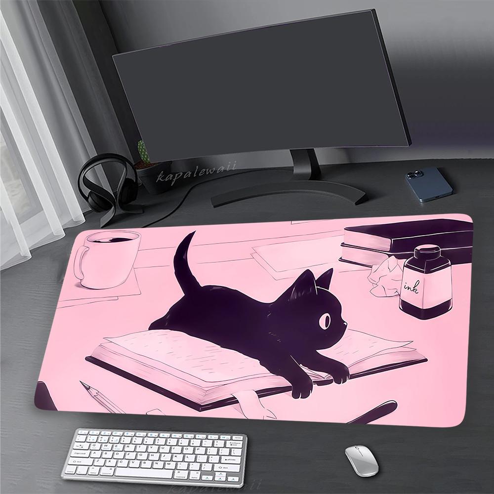 Kawaii Niedliche Katze Mauspads Gamer Mauspads Große Tastaturpads Schreibtischunterlage Spiel-Mauspad Gaming-Tischteppich für ganztägigen Komfort